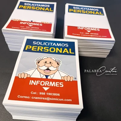 500 Flyers 1/4 de Carta a color 1 vista couché 110 gr - Impresión Digital