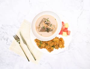 calorie deficits with Boiled Yam with Beef Ata Dindin Sauce & Fruit Bowl
