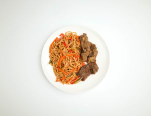 healthy eating with vegetable spaghetti