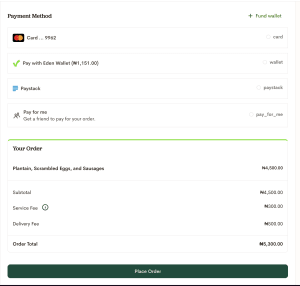 Eden Checkout Payment Options