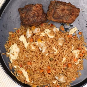 food for weight loss with Eden Special Fried Rice with Coated Fried Fish & Fresh Carrots