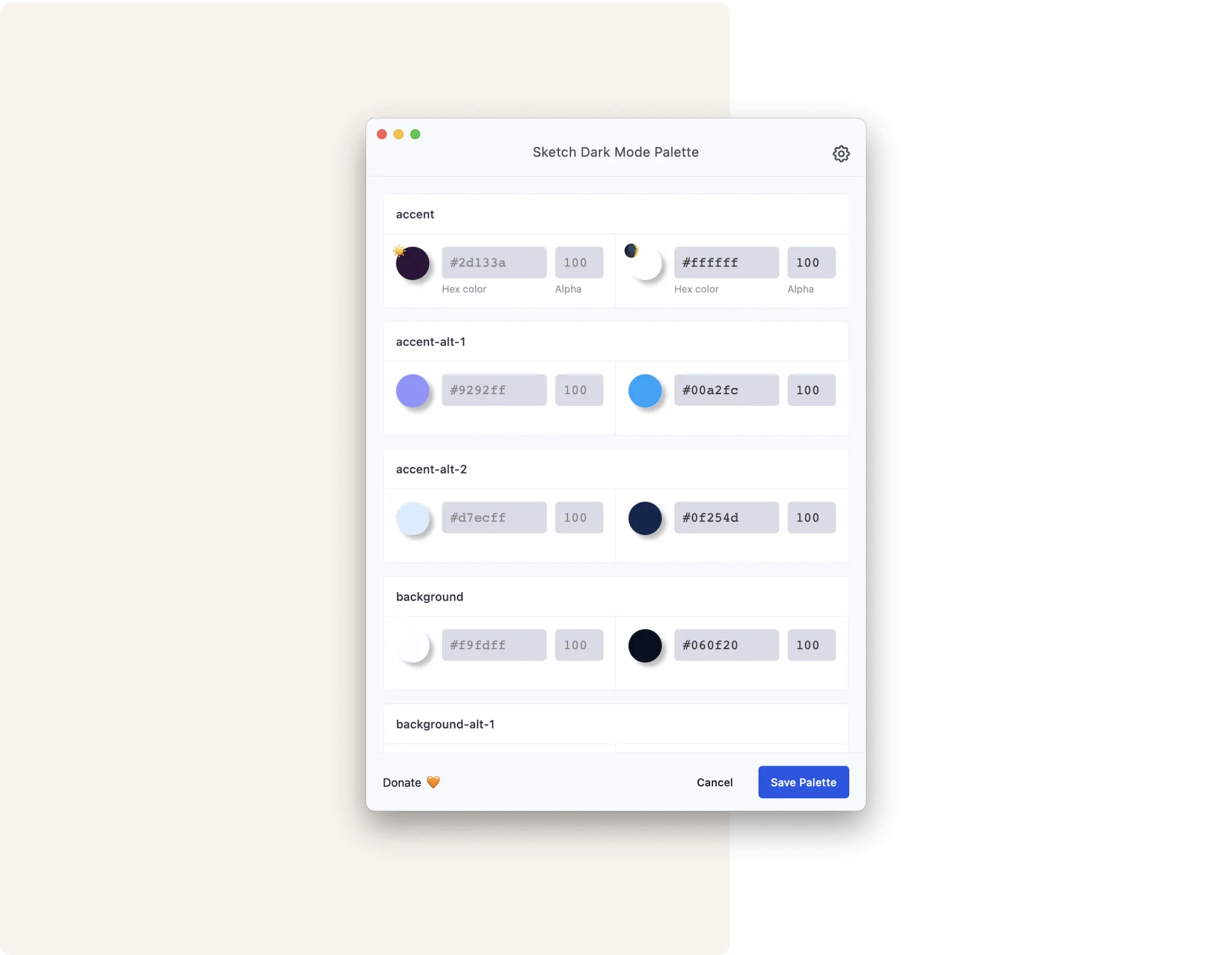 Screenshot showing the user interface of the plugin.
