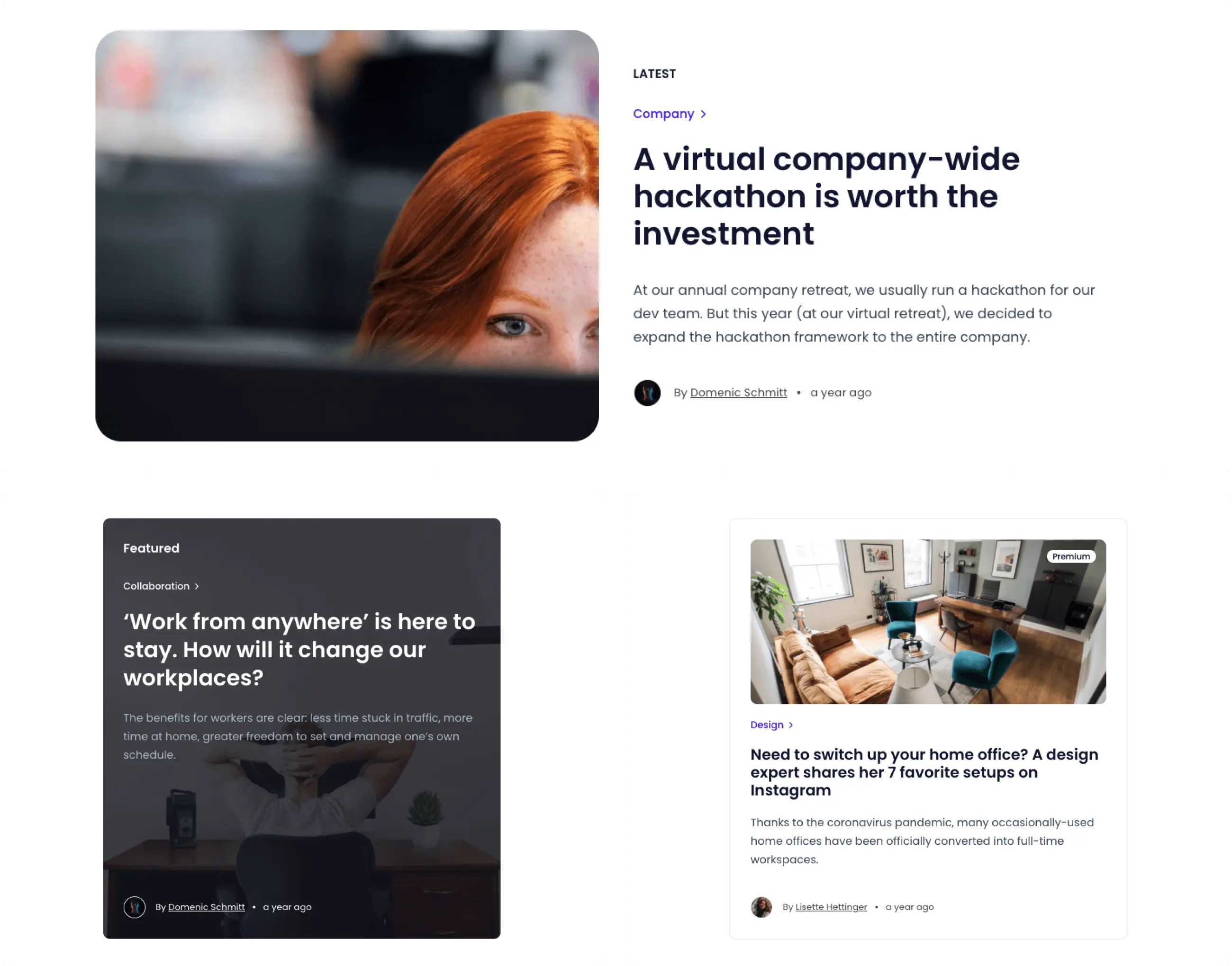 Various ways to display posts on the home page.