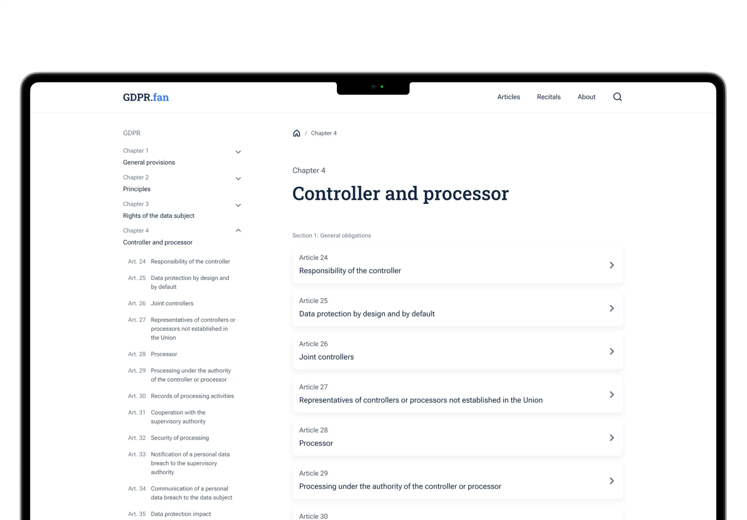 Individual page view of a chapter in desktop size.