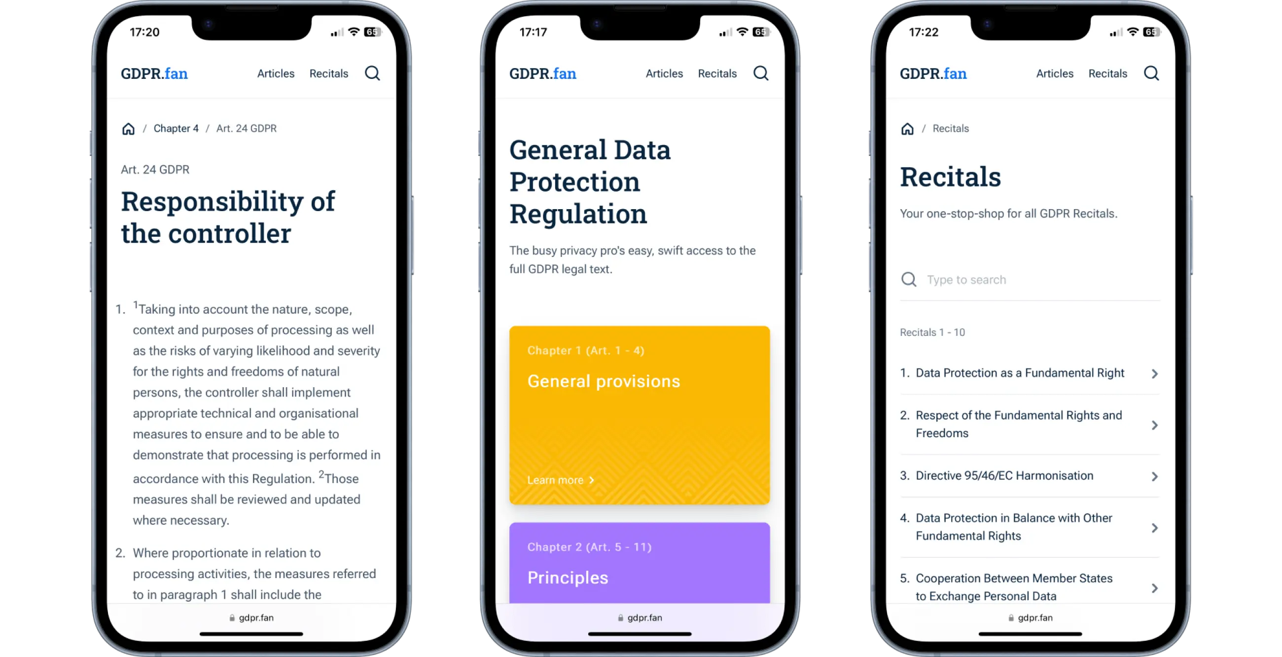 Different sections of the website viewed on a mobile device.