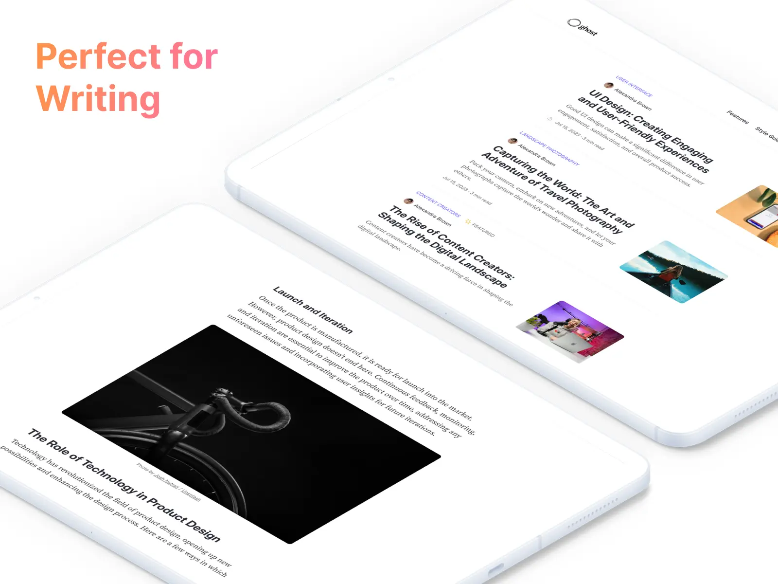 The theme's layout and typography are designed to offer a pleasant reading experience.