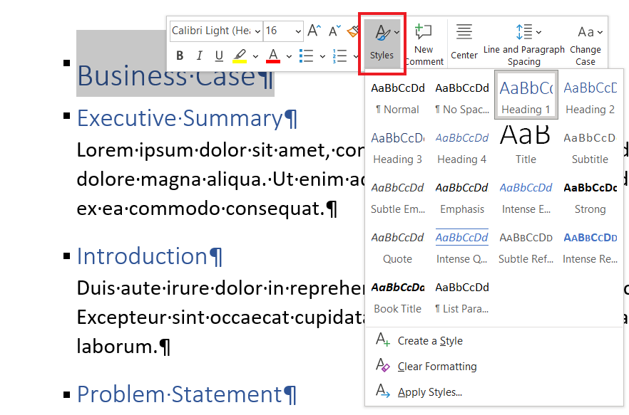 mini toolbar microsoft word