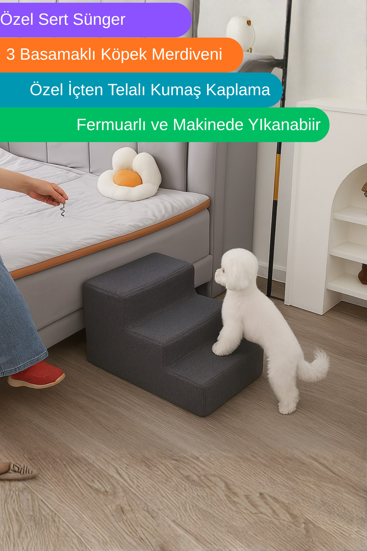 Dizanor 3 Basamaklı Kedi ve Köpek Merdiveni