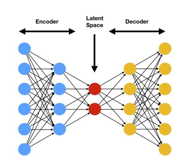 The architecture of a VAE model