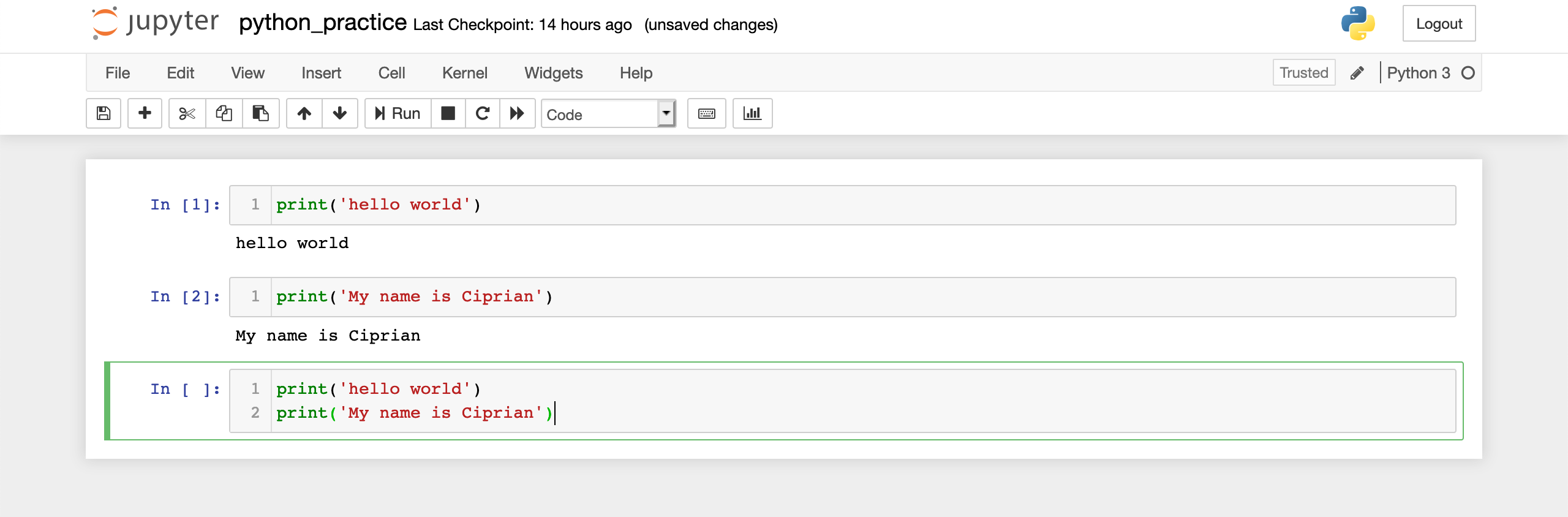 Printing multiple lines in Jupyter Notebook