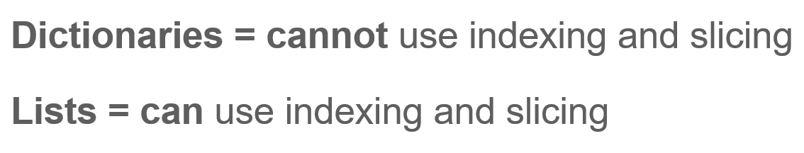 Difference between dictionaries and lists in Python