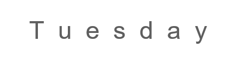 Text box with word TUESDAY used as an example of using letters in python code loops