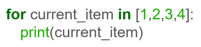 An example of a for-loop using an iterable object in Python