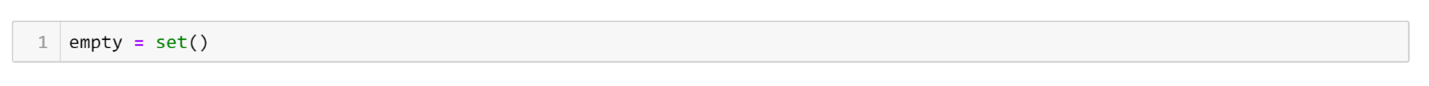 Example of a set() in Jupyter notebook