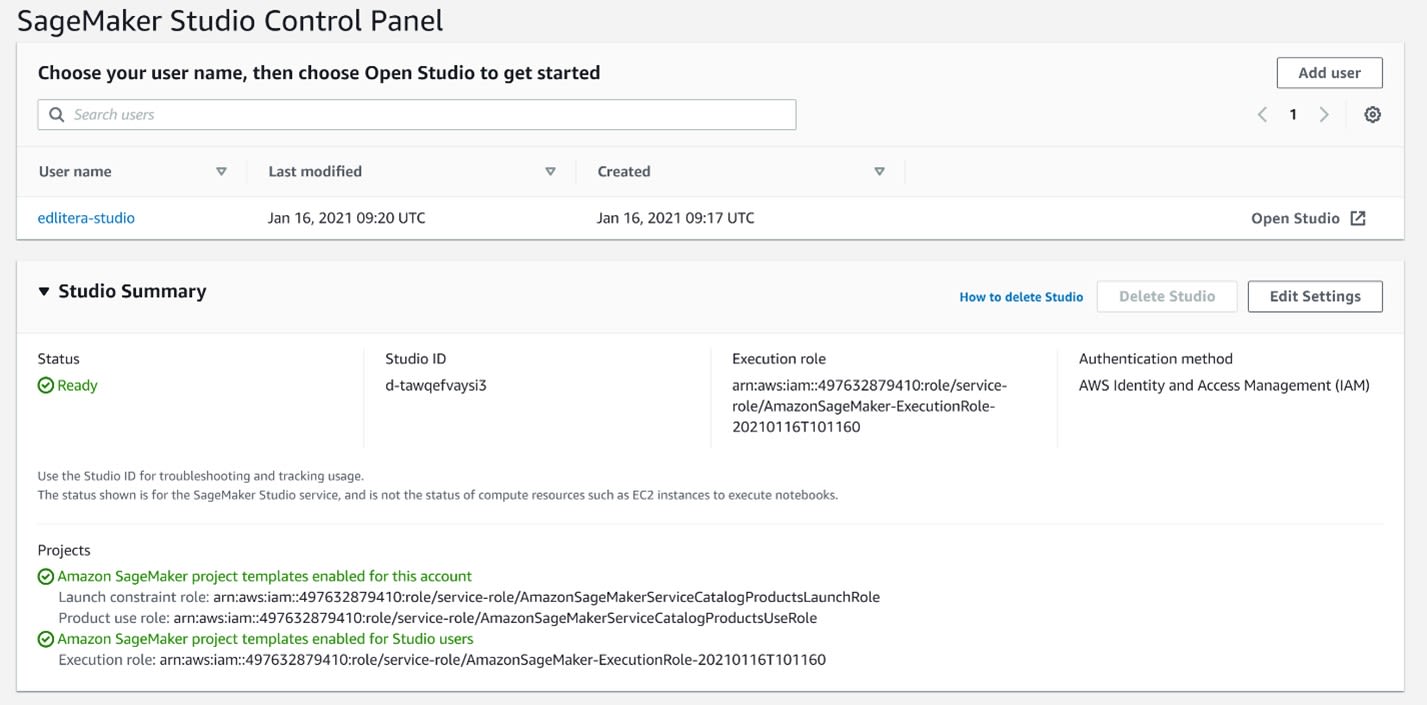 SageMaker Studio Control Panel