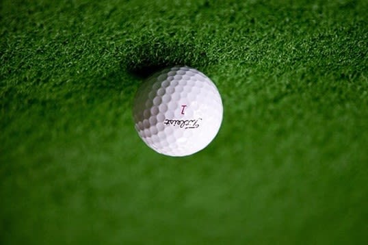 Example of using the vertical and horizontal flip transformations on an image of a golf ball