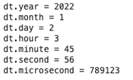 extracting datetime objects