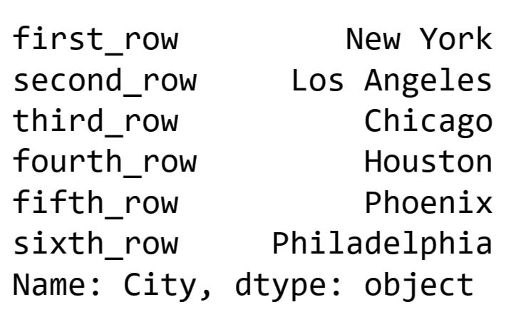 Returning a column as a series