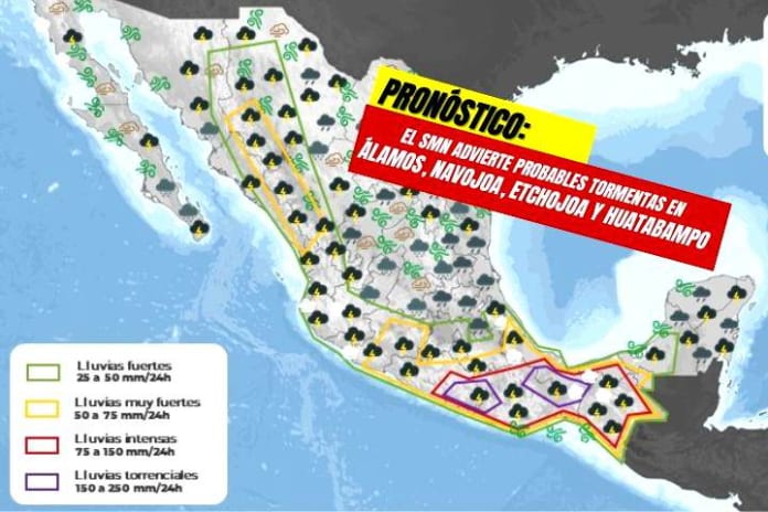 Pronóstico prevé tormentas en gran parte de Sonora Pronóstico prevé tormentas en gran parte de Sonora