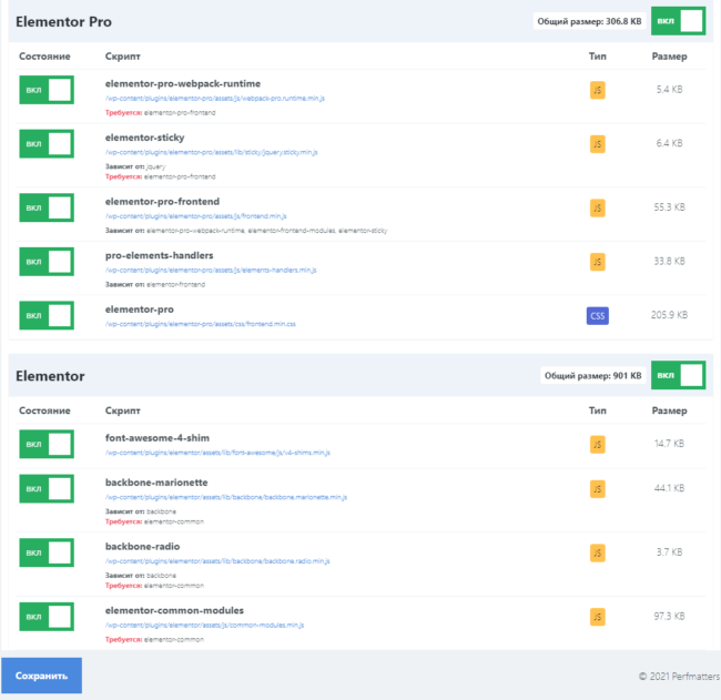 медленные плагины WordPress плагины замедляющие вордпресс perfmatters