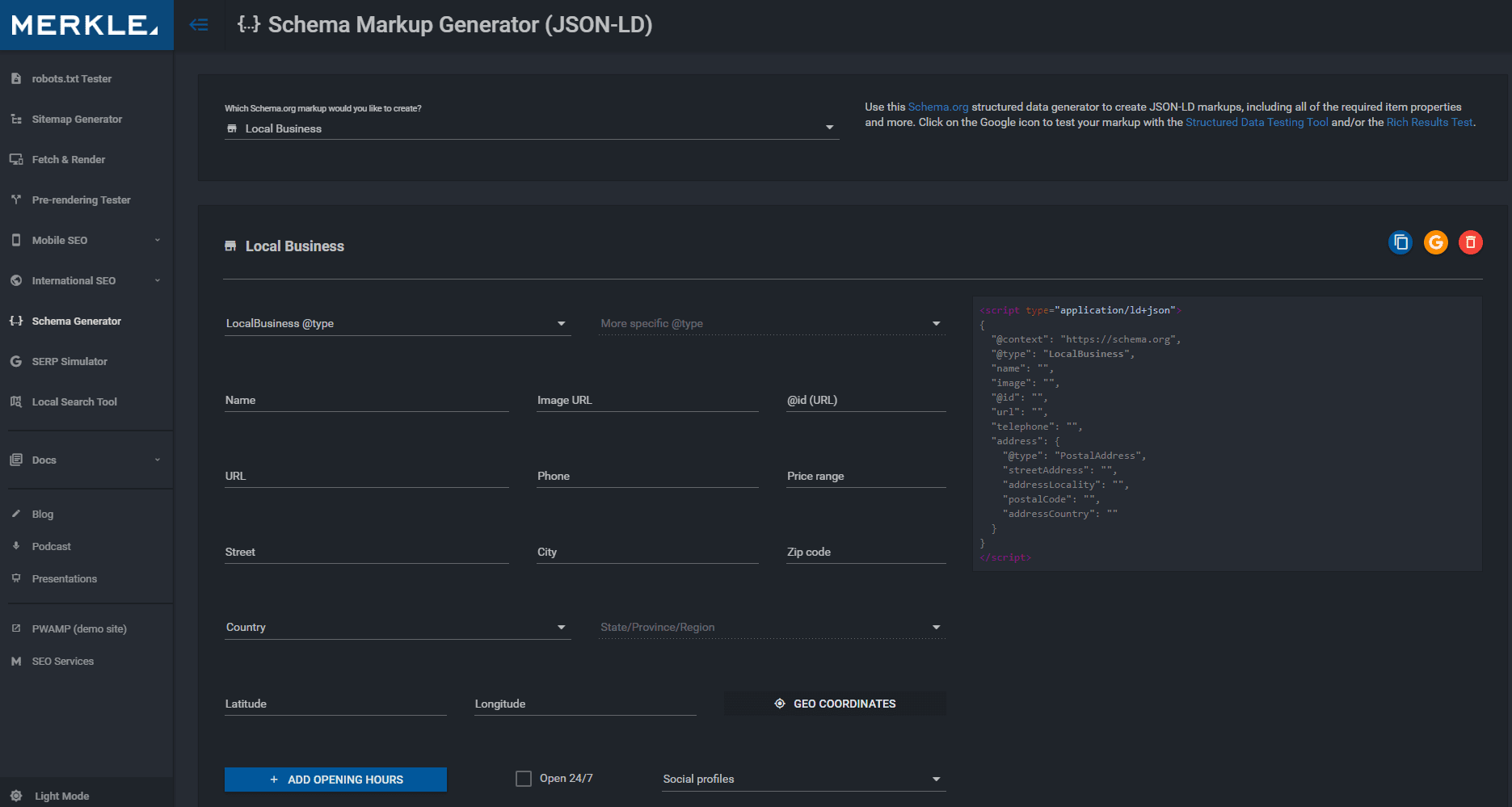 Генератор микроразметки Schema от Merkle