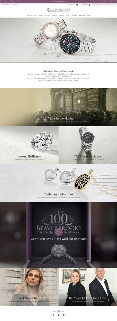 Beaverbrooks desktop home screen