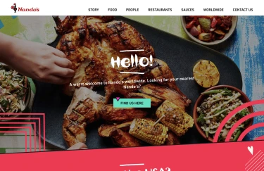 Nandos desktop Hero screen