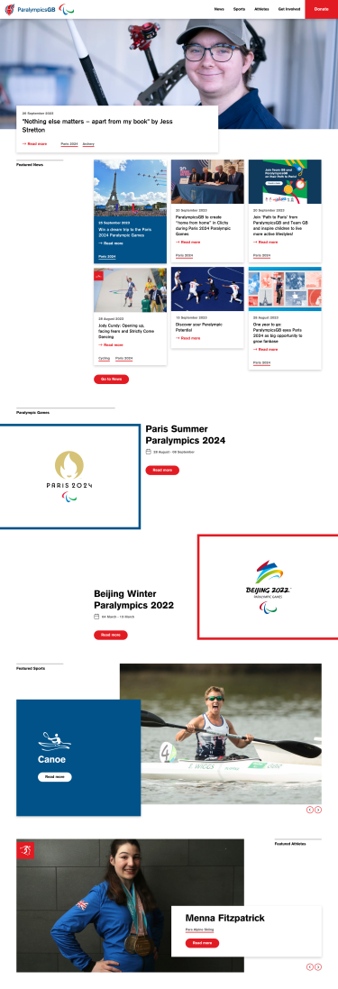 ParalympicsGB desktop Home screen