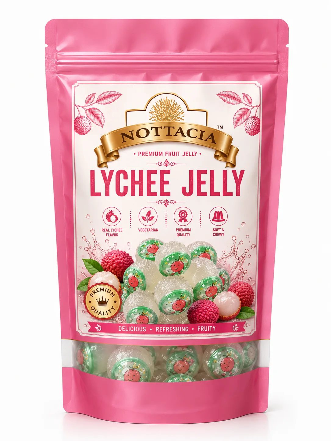 NOTTACIA Lychee Flavor Soft Jelly Cups - Lychee Flavor Soft Jelly Cups