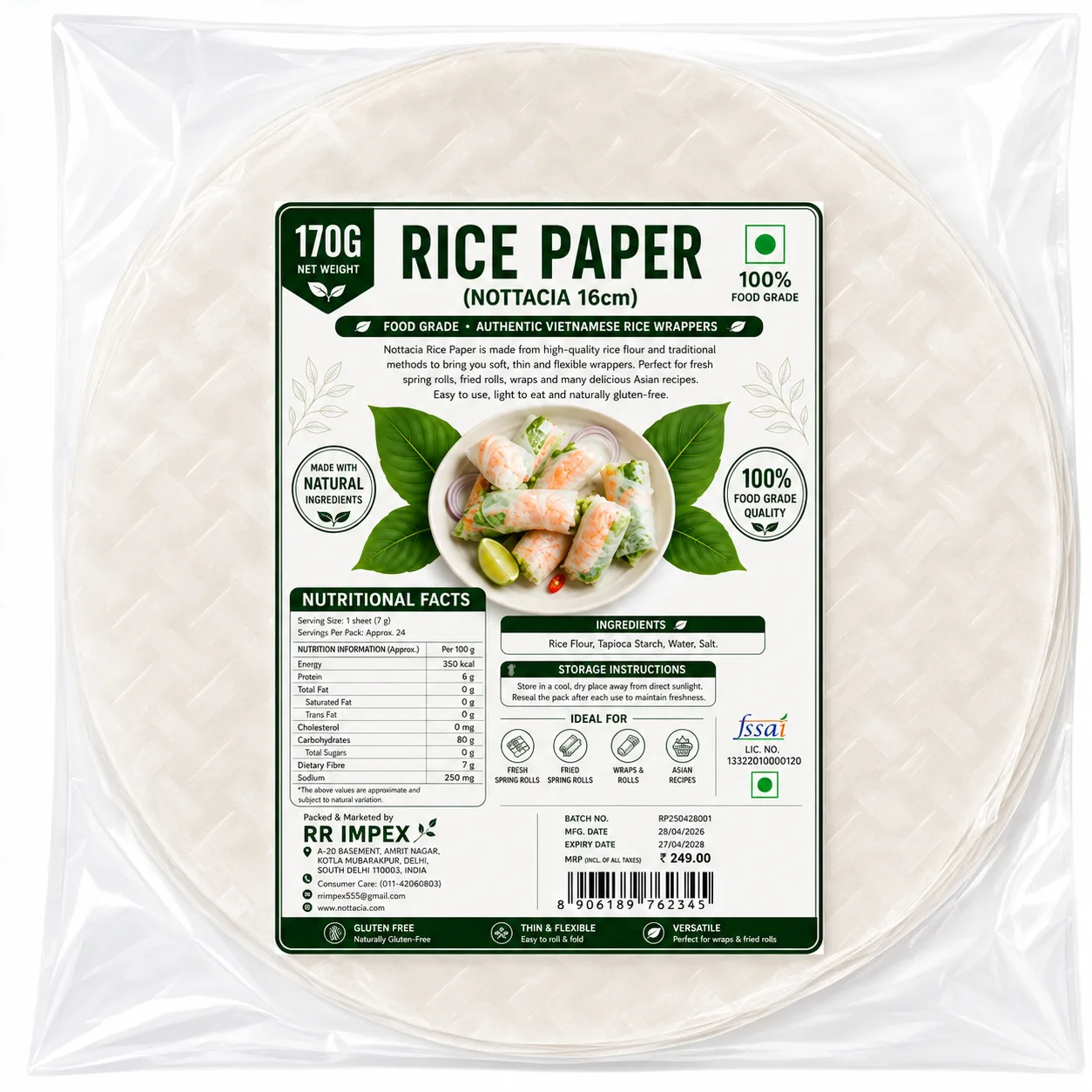 NOTTACIA Rice Paper - Rice Paper 170g