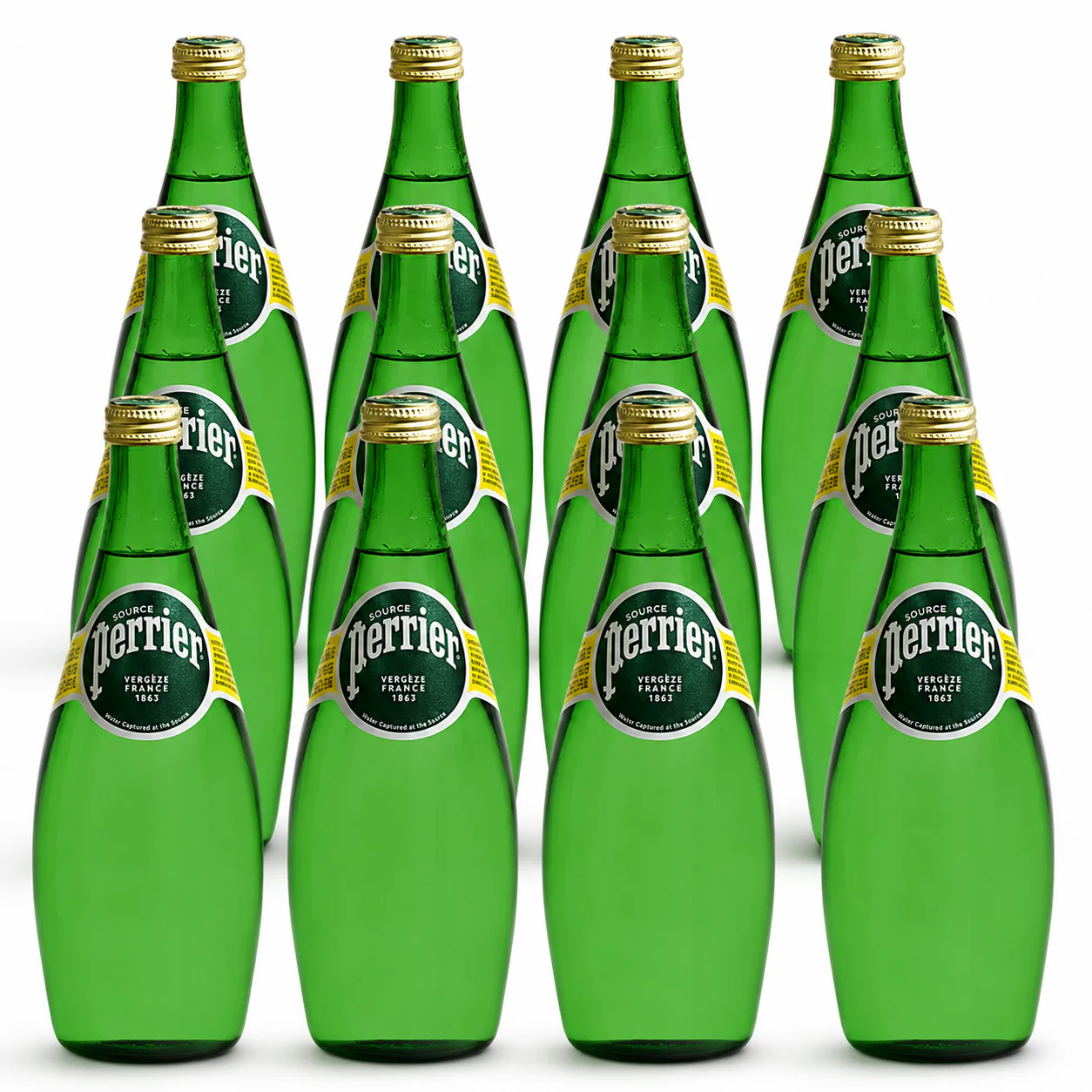 Perrier Sparkling Mineral Water 750ml Glass Bottle - Perrier Sparkling Water 750 ml × 12