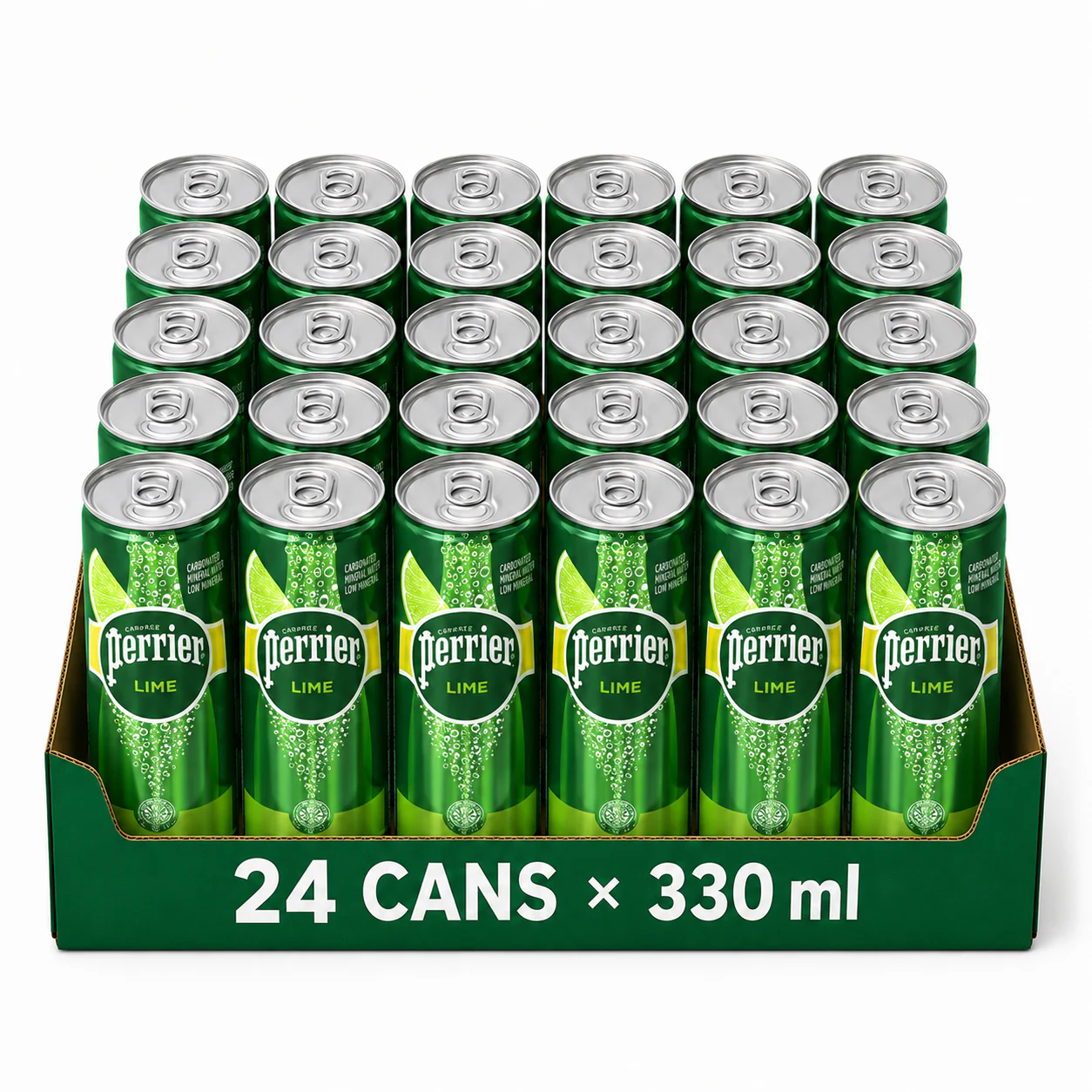 Perrier Flavoured Sparkling Mineral Water Cans - Lime