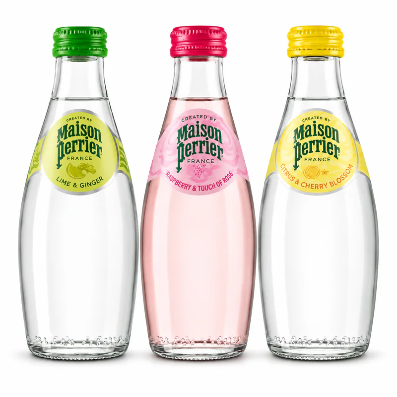 Maison Perrier Forever Botanical Sparkling Water 330 ml – Pack of 24 - Raspberry & Touch of Rose
