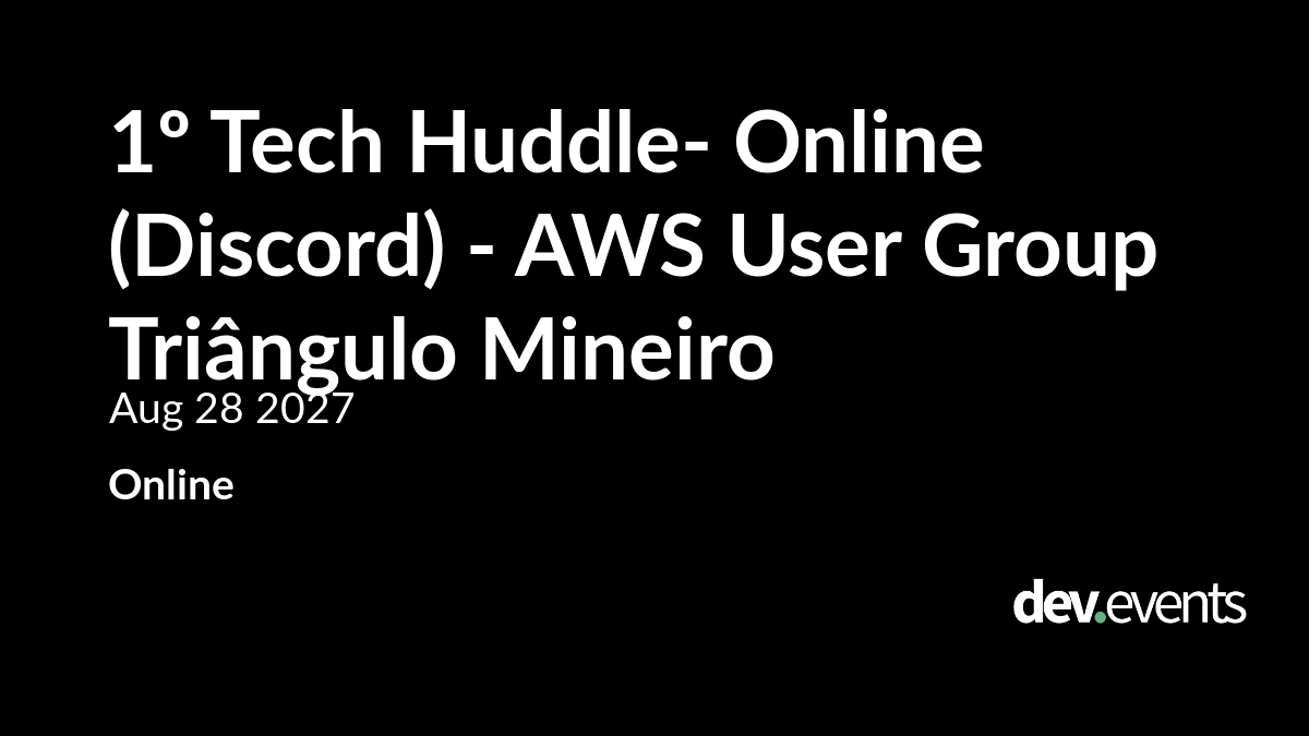 Tech Huddle: Online Discord AWS User Group