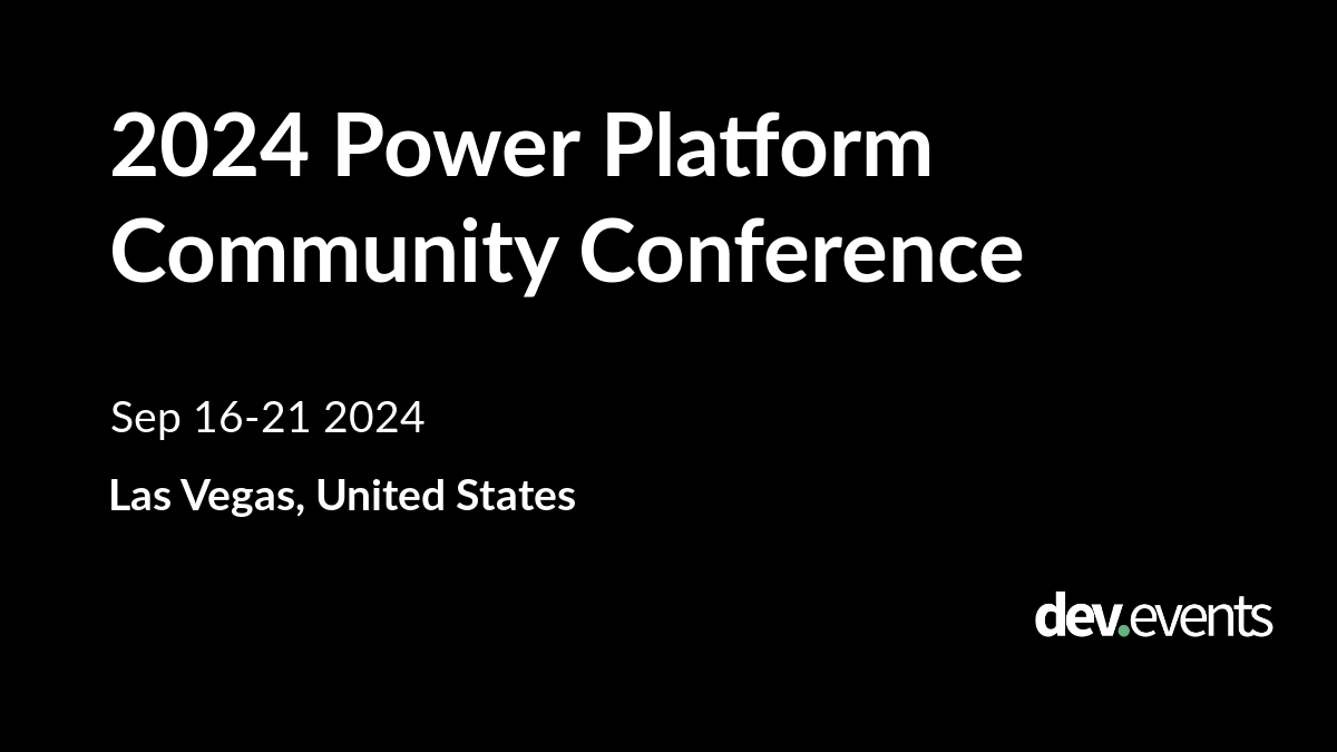 2024 Power Platform Community Conference