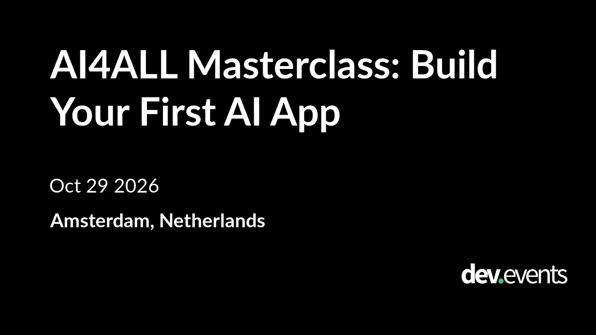 Event artwork for AI4ALL Masterclass: Build Your First AI App
