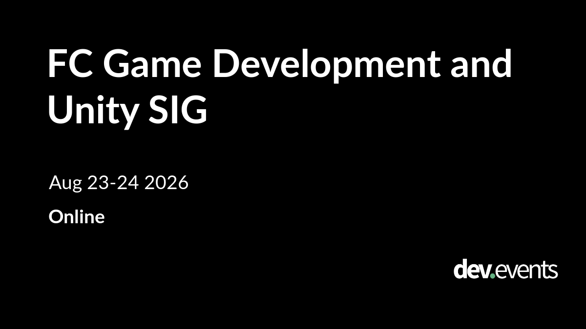 Event artwork for FC Game Development & Unity SIG