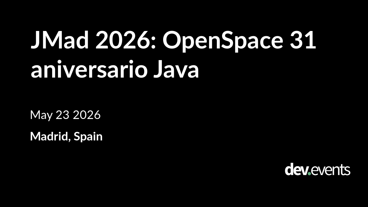 Event artwork for JMad 2026: Open Space Celebrating 31 Years of Java