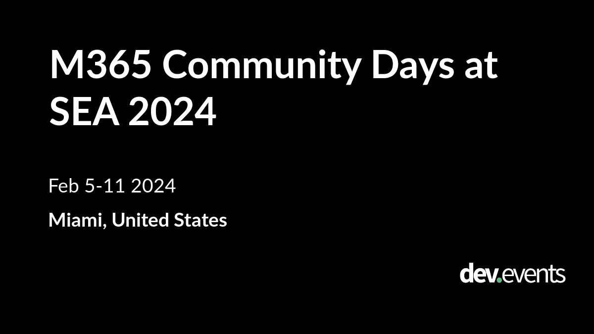 M365 Community Days at SEA 2024