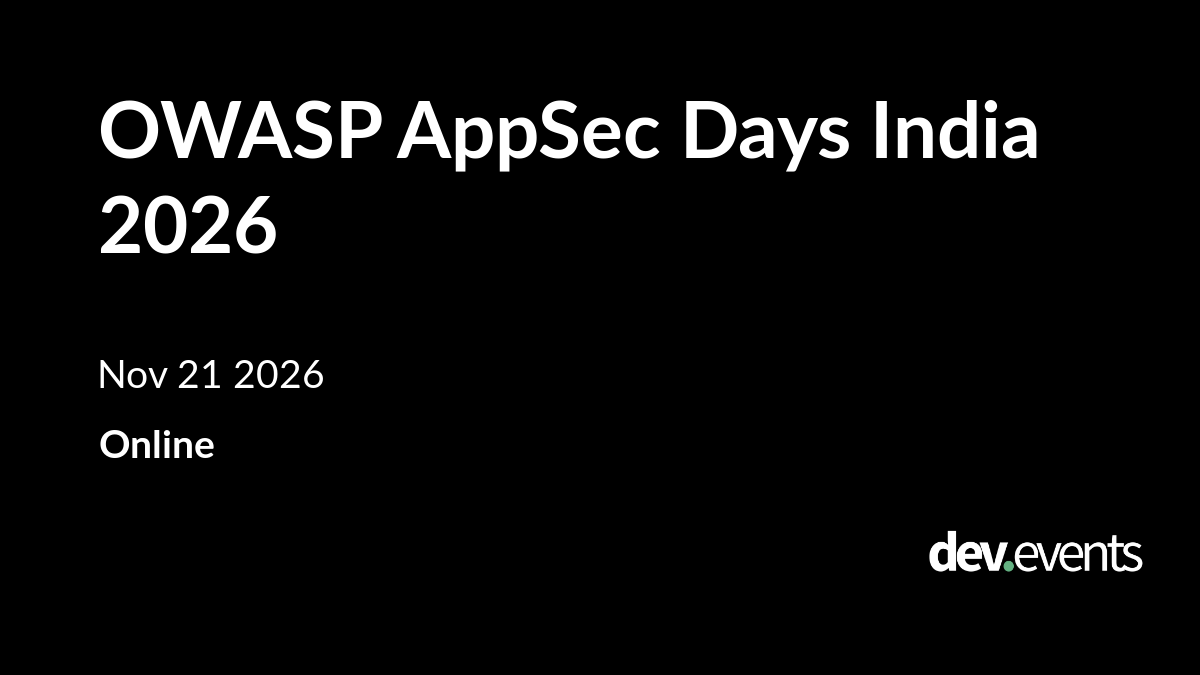 OWASP AppSec Days India 2026
