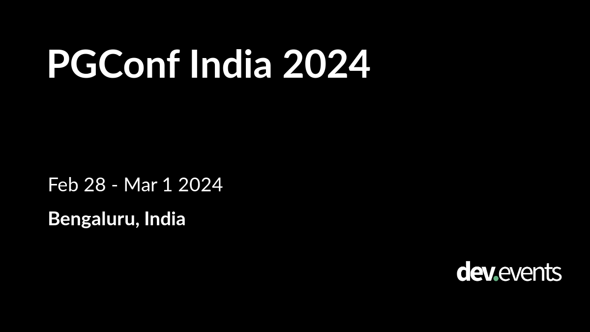 PGConf India 2024