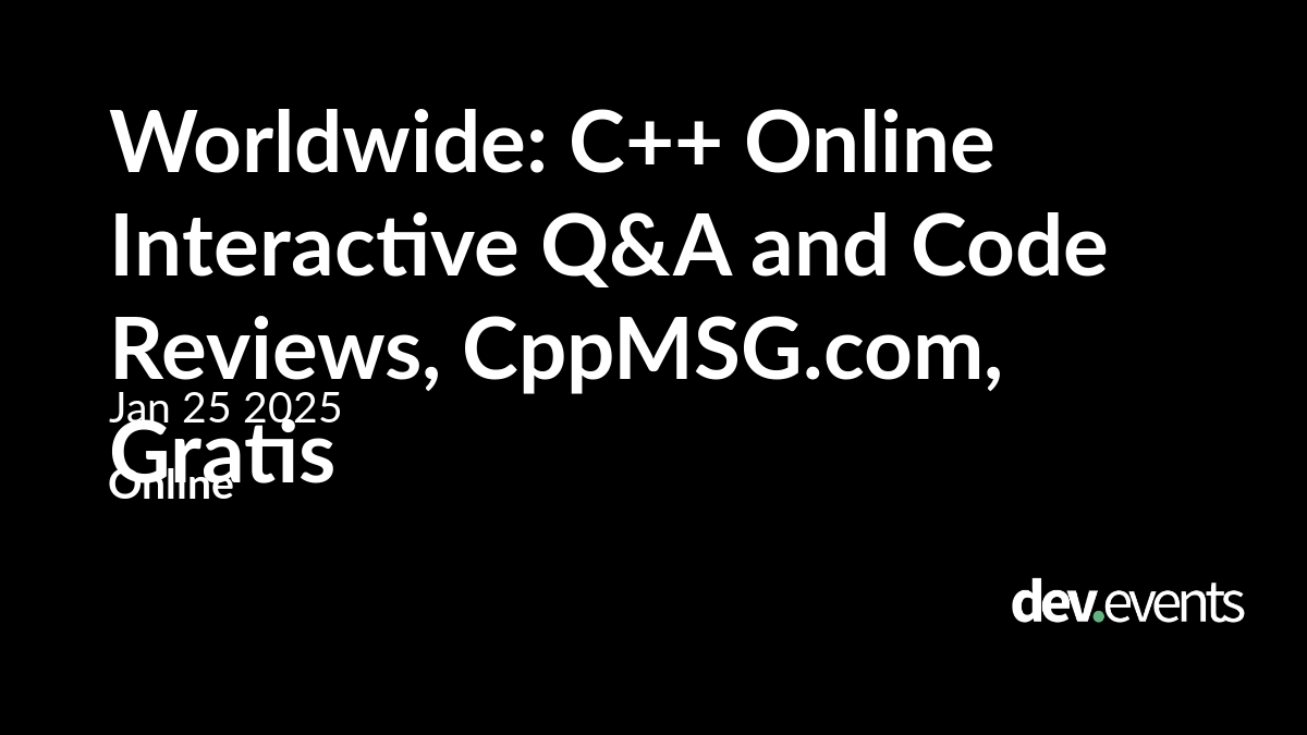 Worldwide: C++ Online Interactive Q&A and Code Reviews, CppMSG.com, Gratis