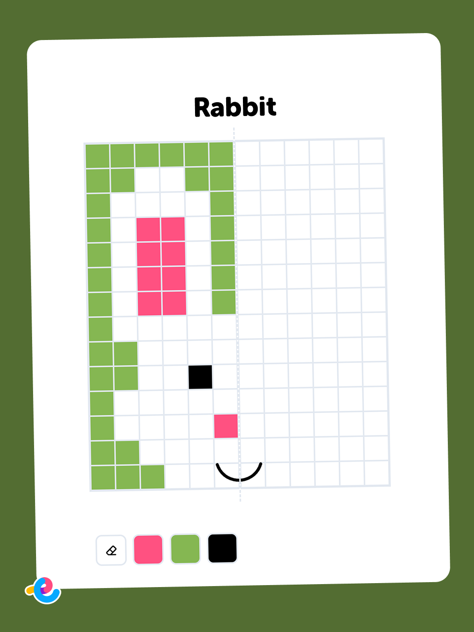 Symmetry Pixel Art - Rabbit Activity Lehrmaterialien | Edzo