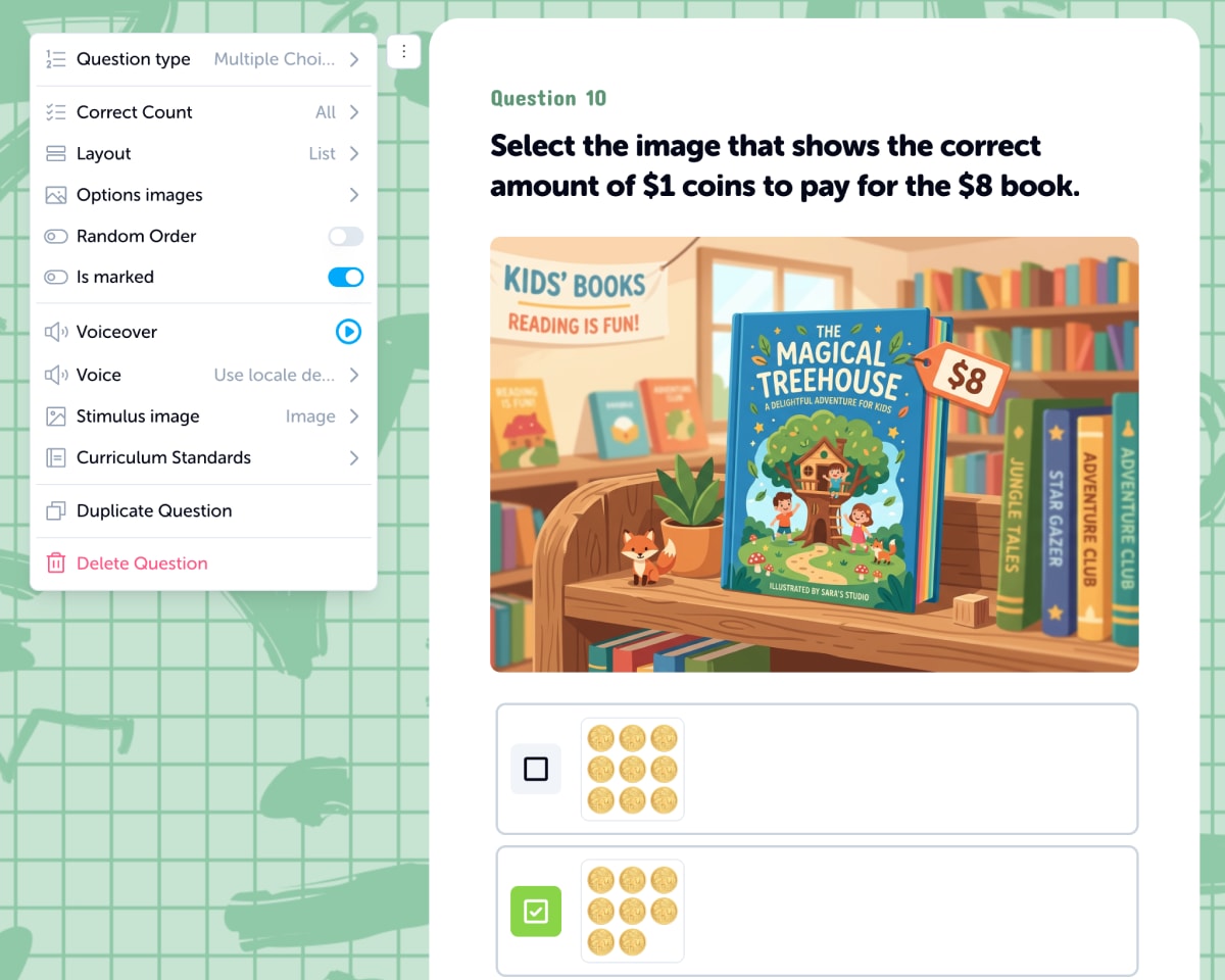 Teacher building a quiz in the Edzo Quiz Creator