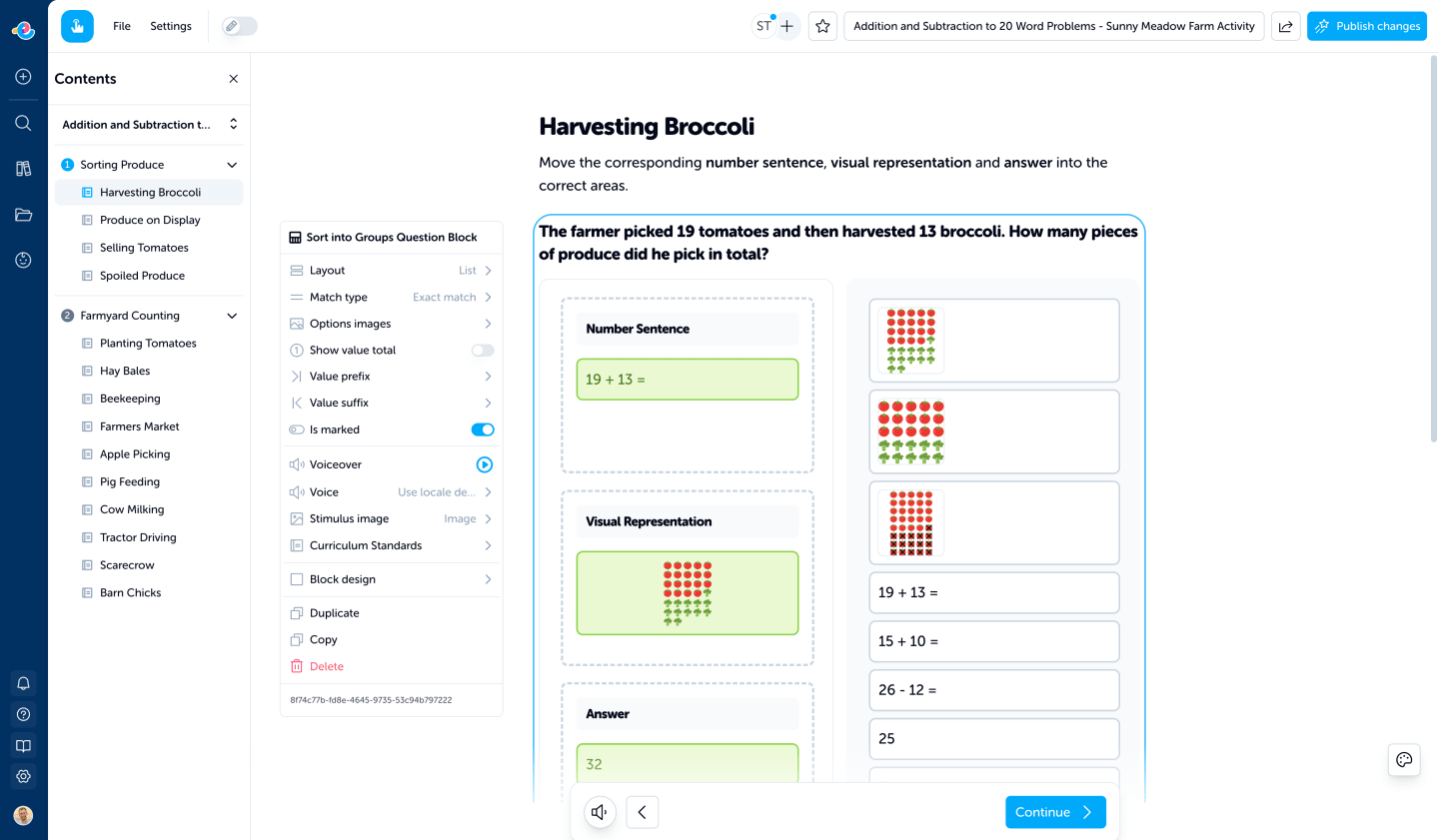Teacher building a multi-page activity in the Edzo Activity Creator