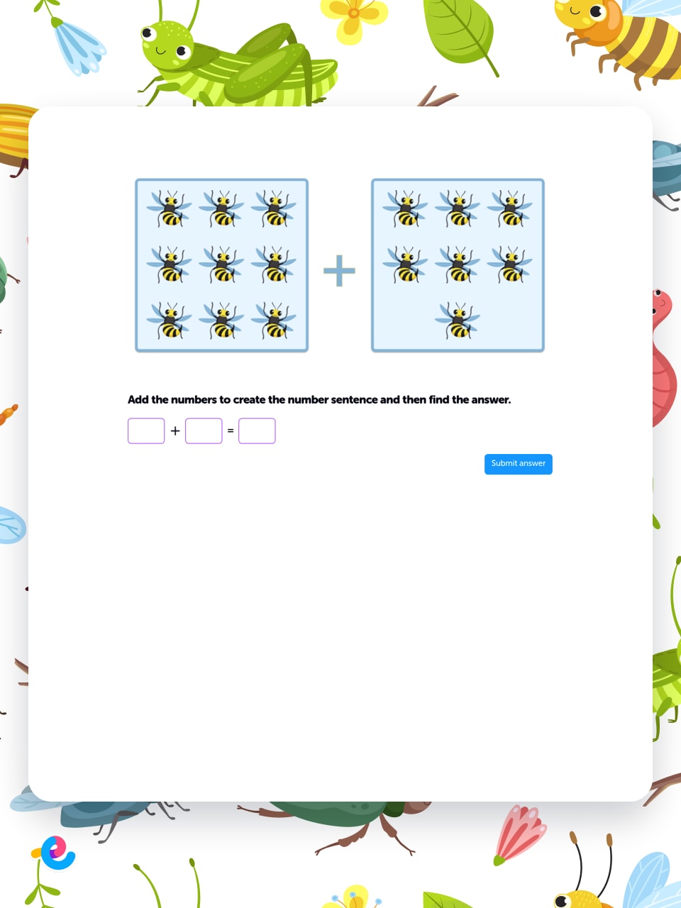 Addition Within 20 - Insects Activity teaching resources | Edzo