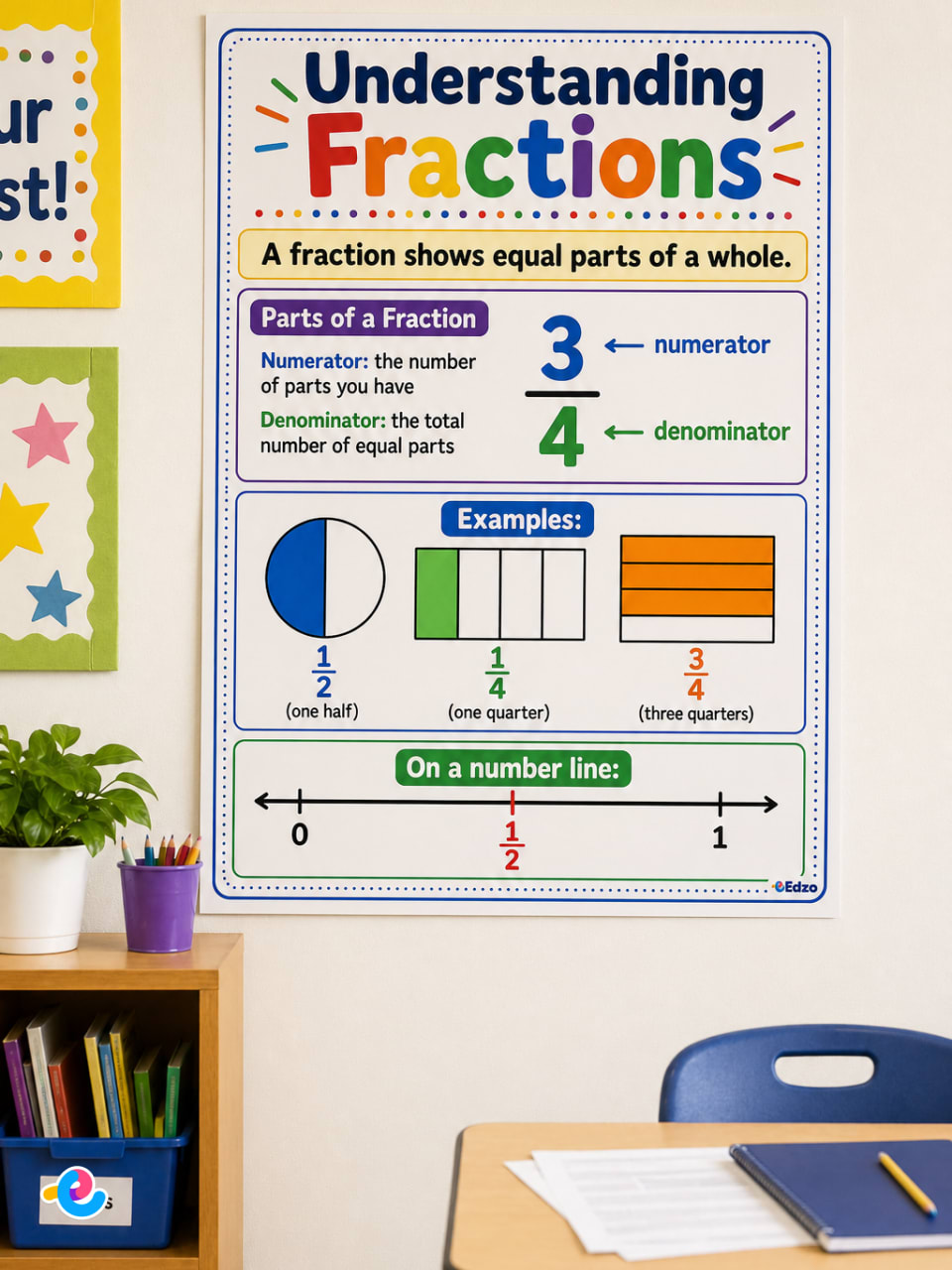 Understanding Fractions Poster teaching resources | Edzo
