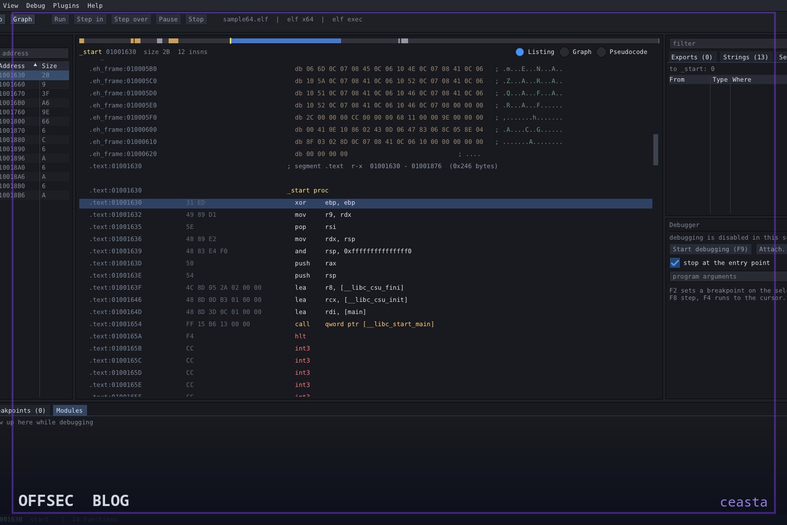 Turning an AI loose on a binary with ceasta, the self-contained disassembler-decompiler-debugger