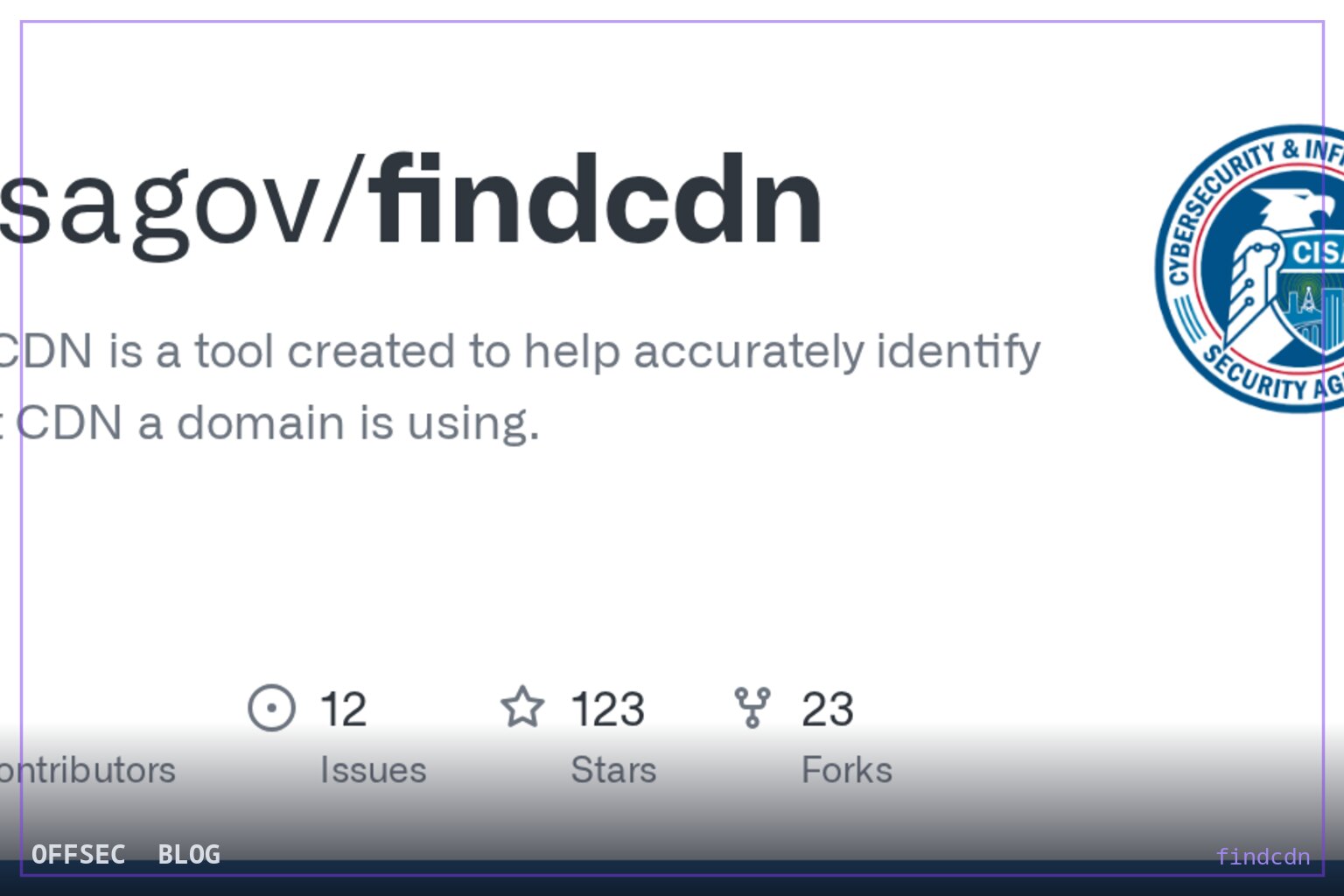 findcdn for identifying which CDN a domain fronts itself with