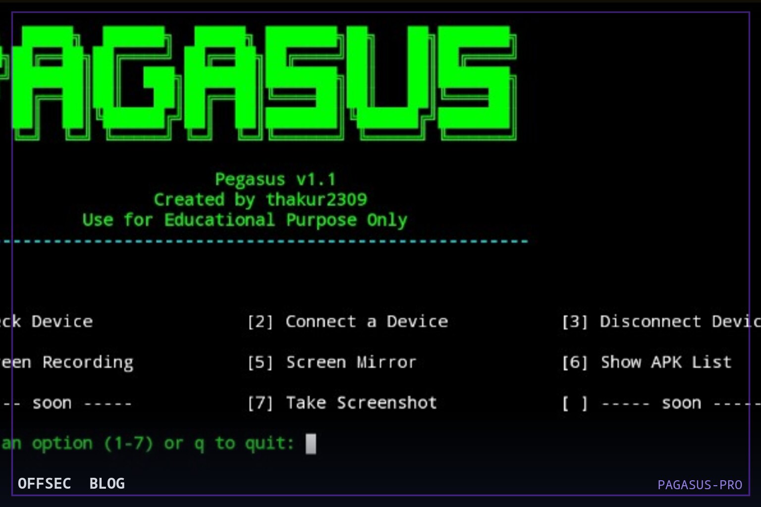 PAGASUS-PRO for interactive Android device auditing over ADB